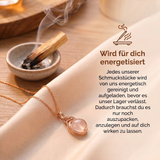 Rosenquarz Halskette - Drahtmedallion Rund