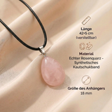 Rosenquarz Halskette - Tropfenform