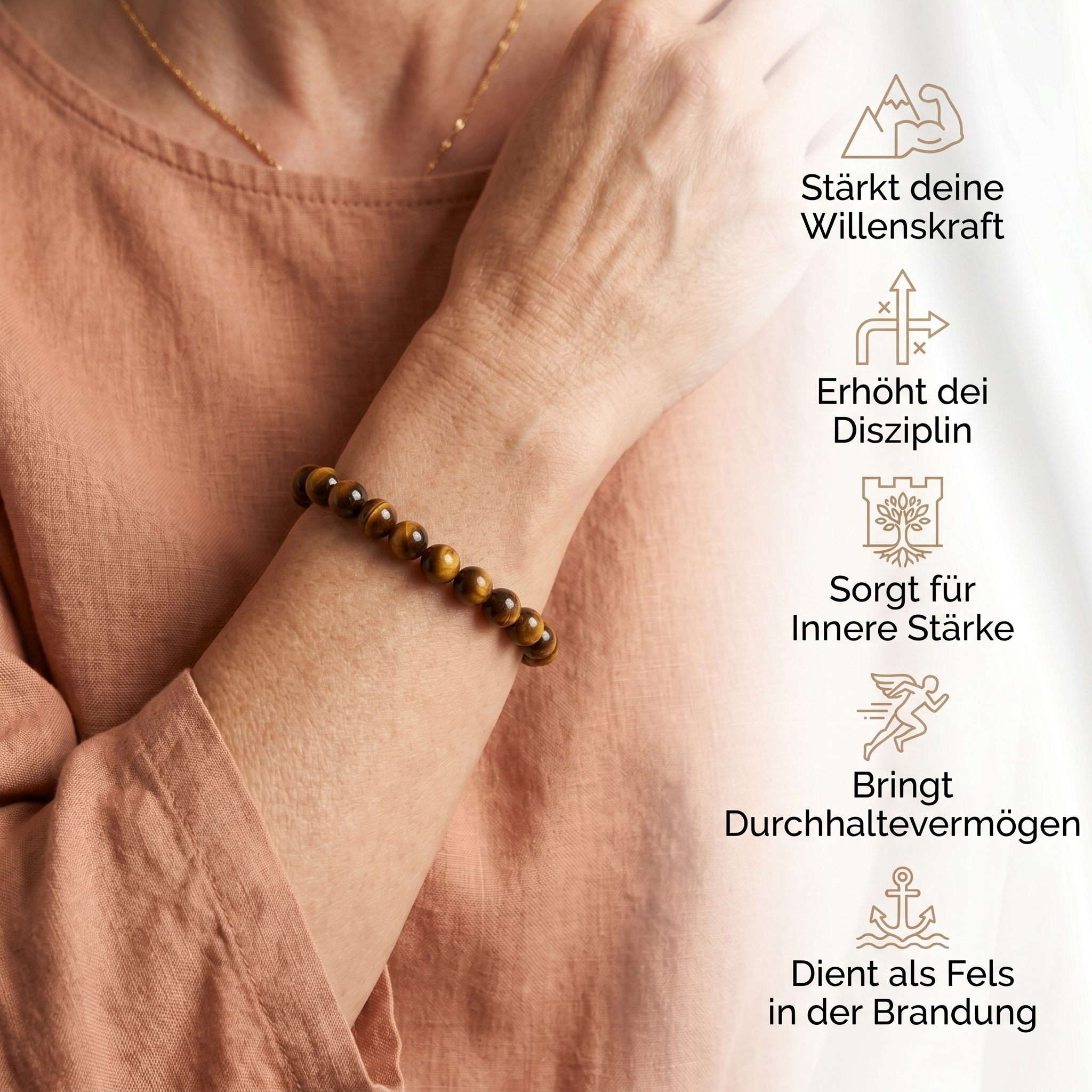 Tigerauge Armband - Umsetzung