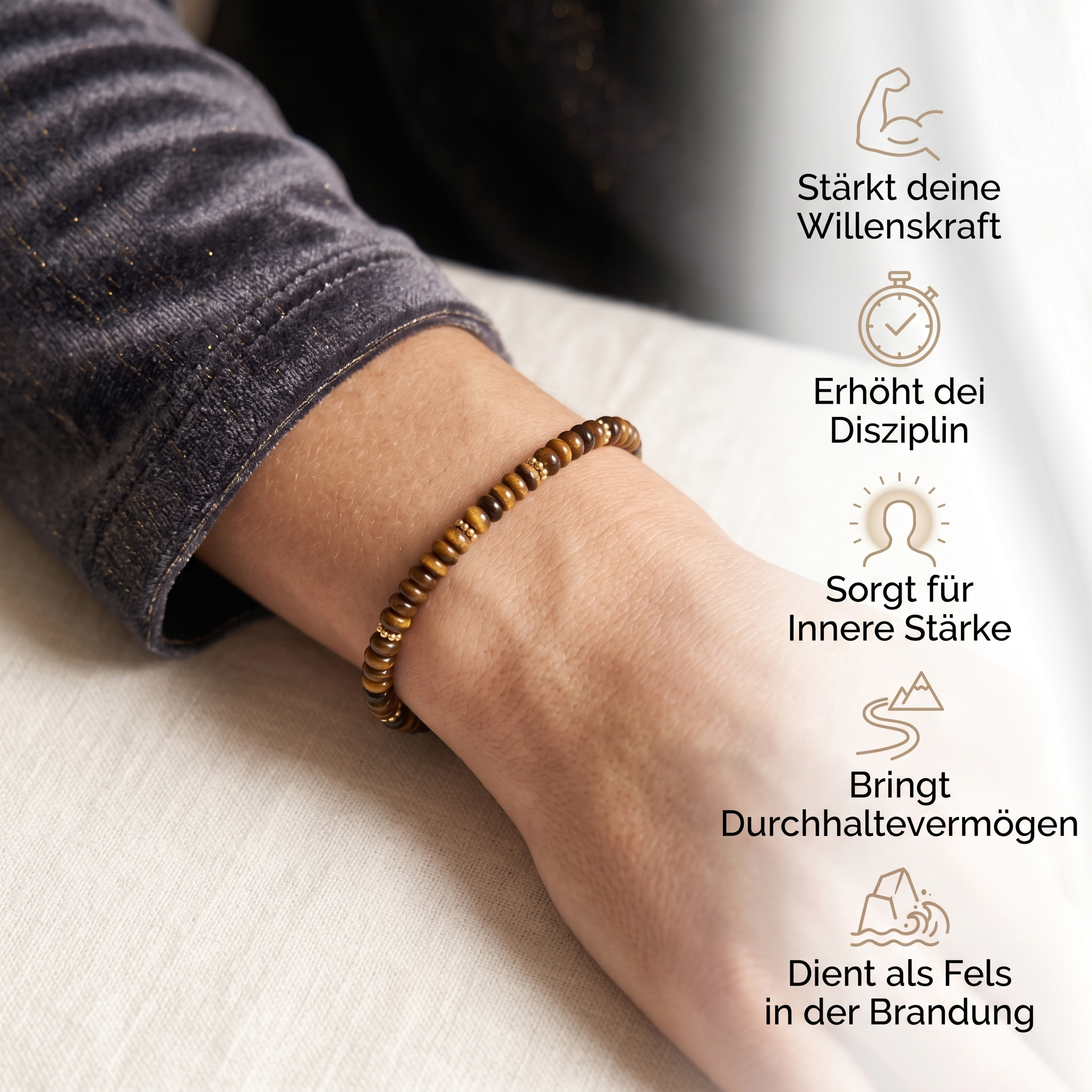 Tigerauge Armband - Kraftperlen