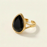 Schwarzer Onyx Ring - Nachtzauber