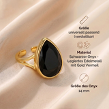 Schwarzer Onyx Ring - Nachtzauber