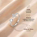 Zirkon Ring - Kreuz & Herz