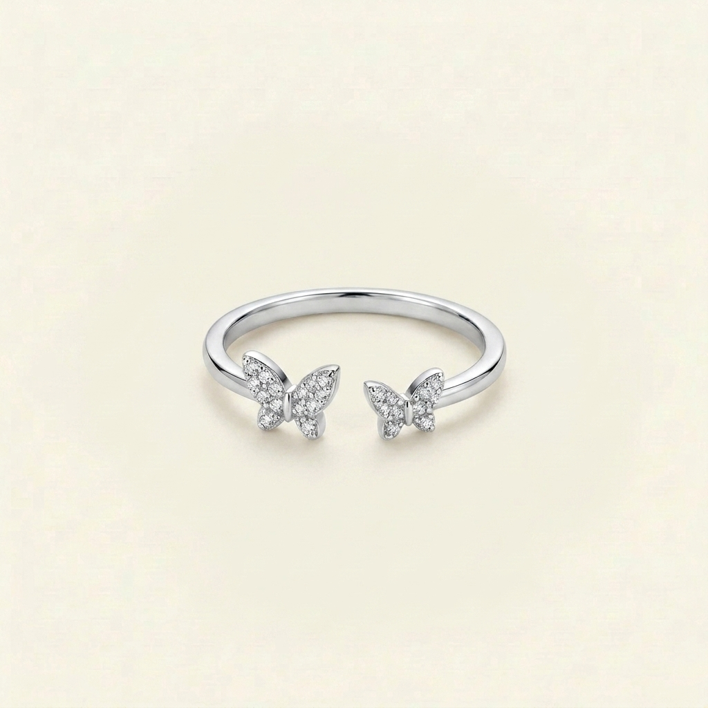 Zirkon Ring - Schmetterlinge