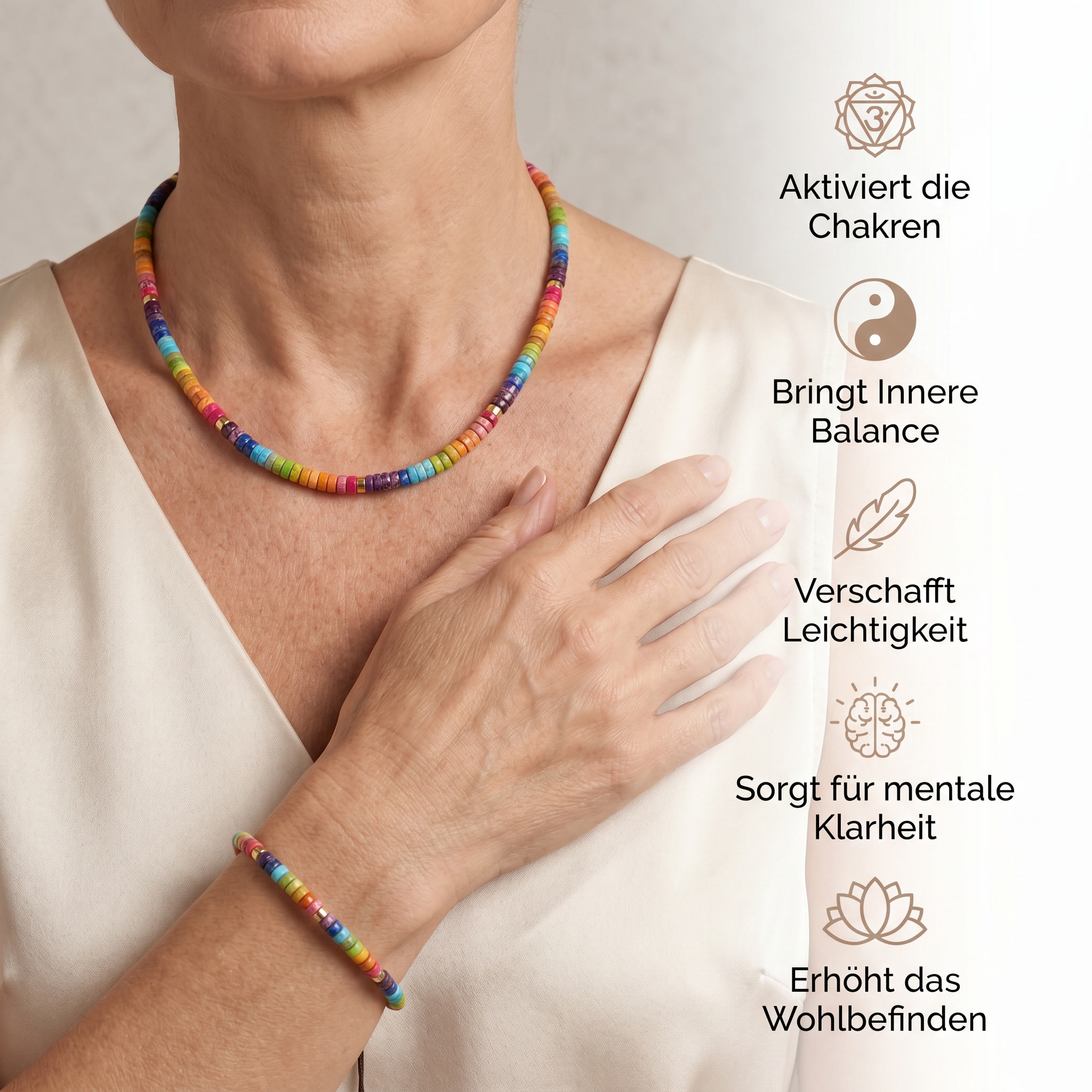 7 Chakren Halskette aus Jaspis