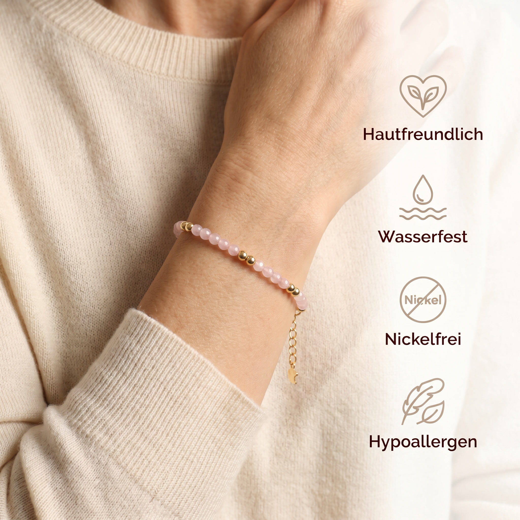 Rosenquarz Armband - dezent