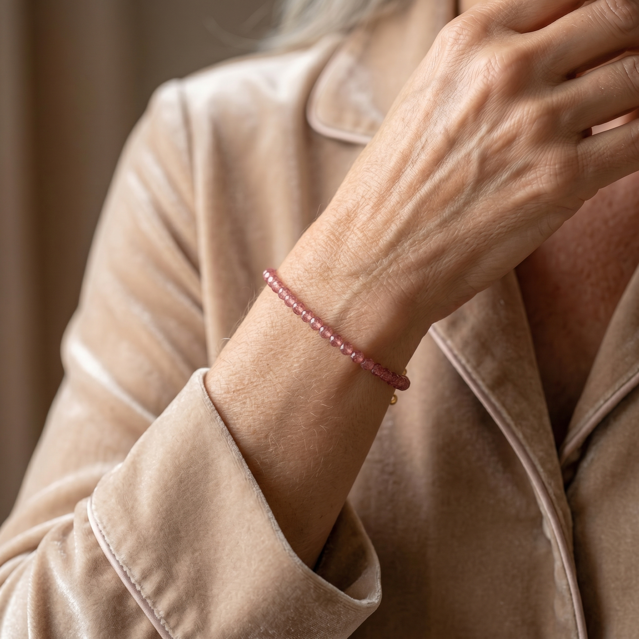 Rosenquarz Armband - Perlen