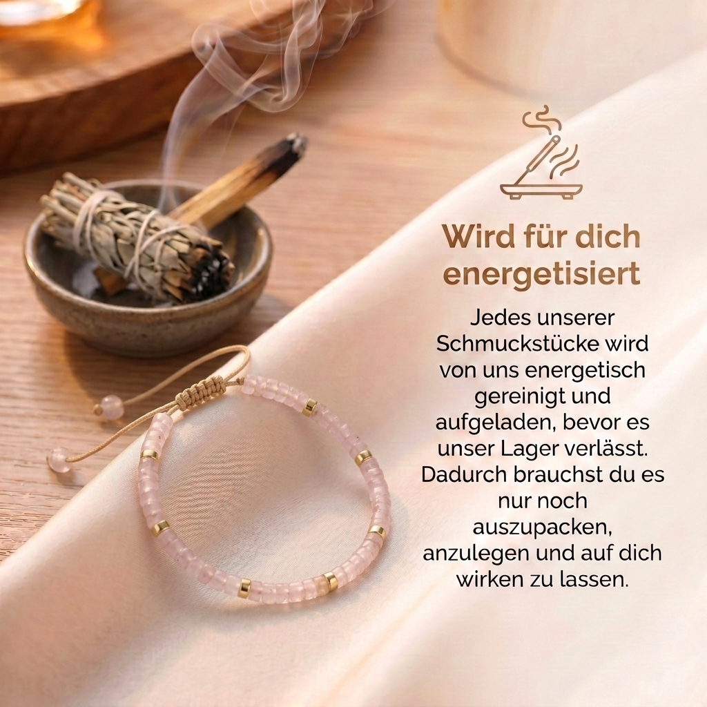Rosenquarz Armband - Natur
