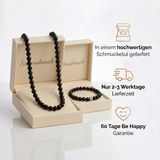 Obsidian Perlenset - Halskette & Armband