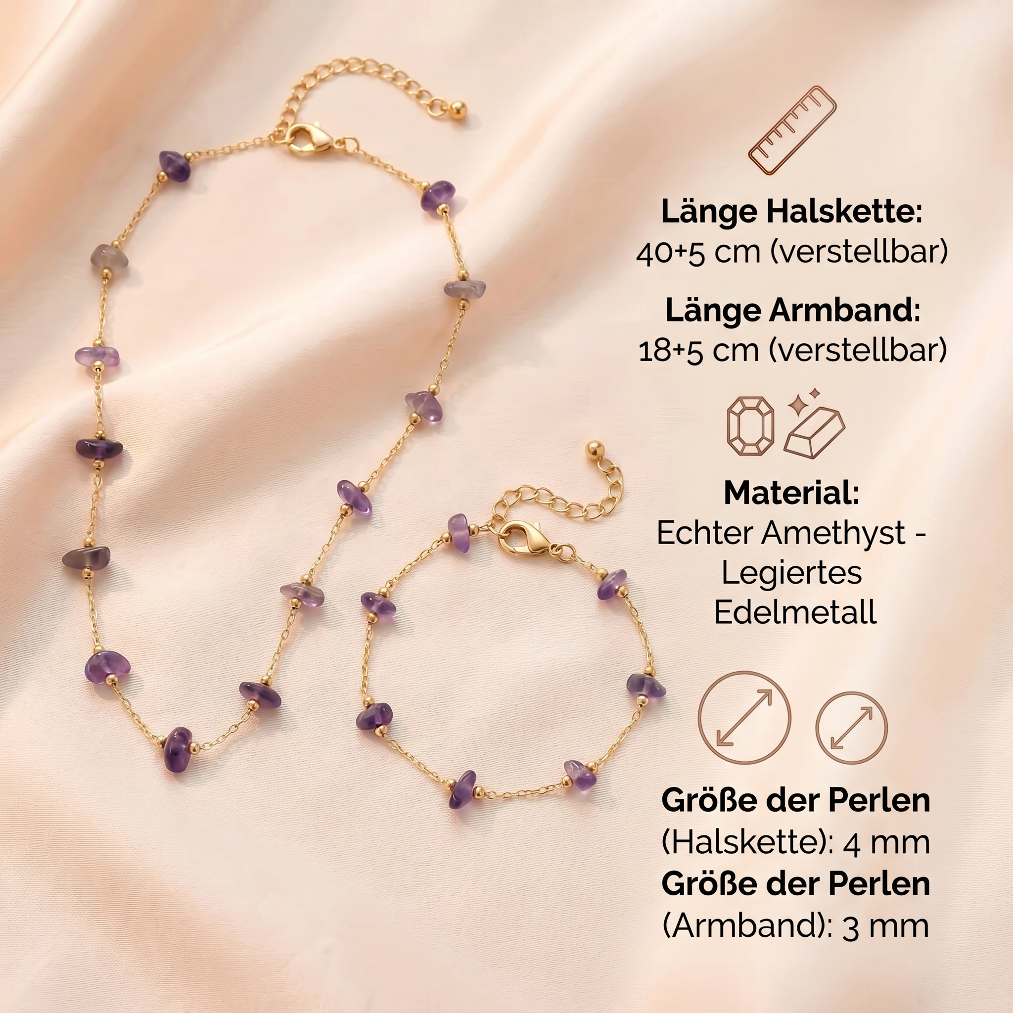 Amethyst Set - Halskette & Armband