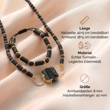 Turmalin Naturstein Set - Halskette & Armband