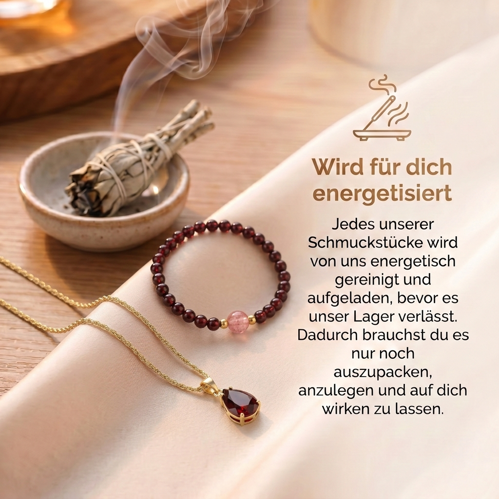 Rubin Vitalitäts Set - Halskette & Armband