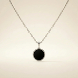 Obsidian Halskette - Kreismedallion