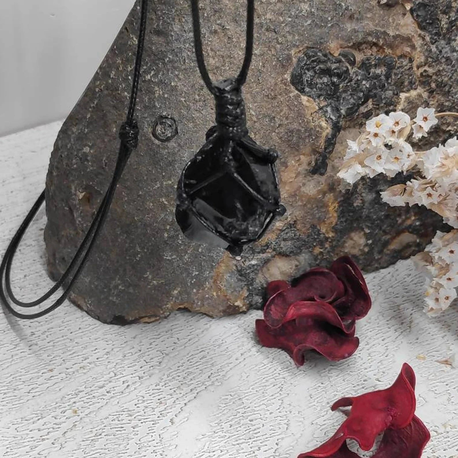 Obsidian Halskette - Naturanhänger