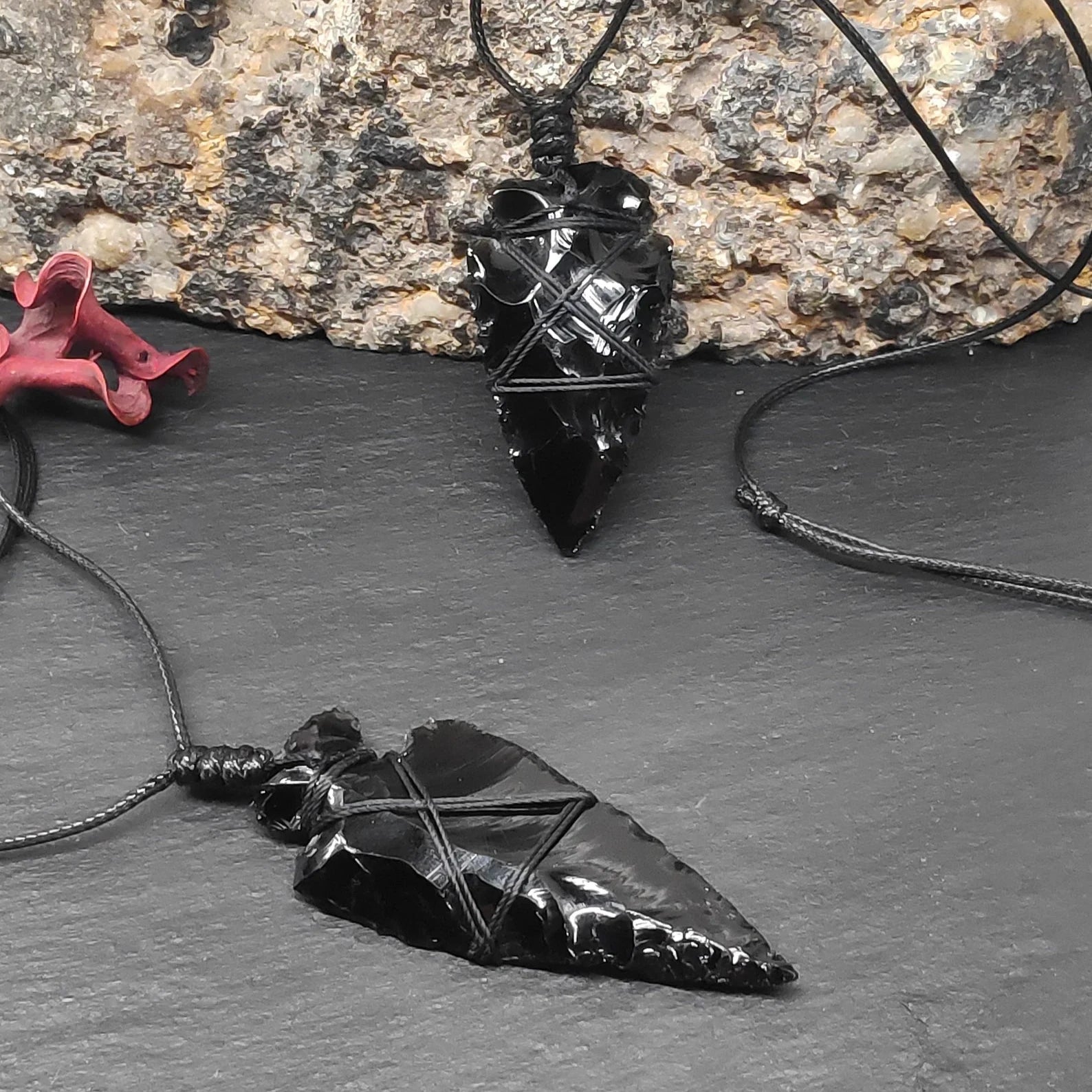 Obsidian Halskette - Pfeilspitze