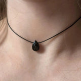 Obsidian Halskette - Naturkette Tropfenform