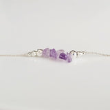 Amethyst Halskette - Rohperlen zart