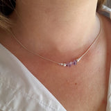 Amethyst Halskette - Rohperlen zart