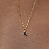 Obsidian Halskette - 14K Goldlegierung