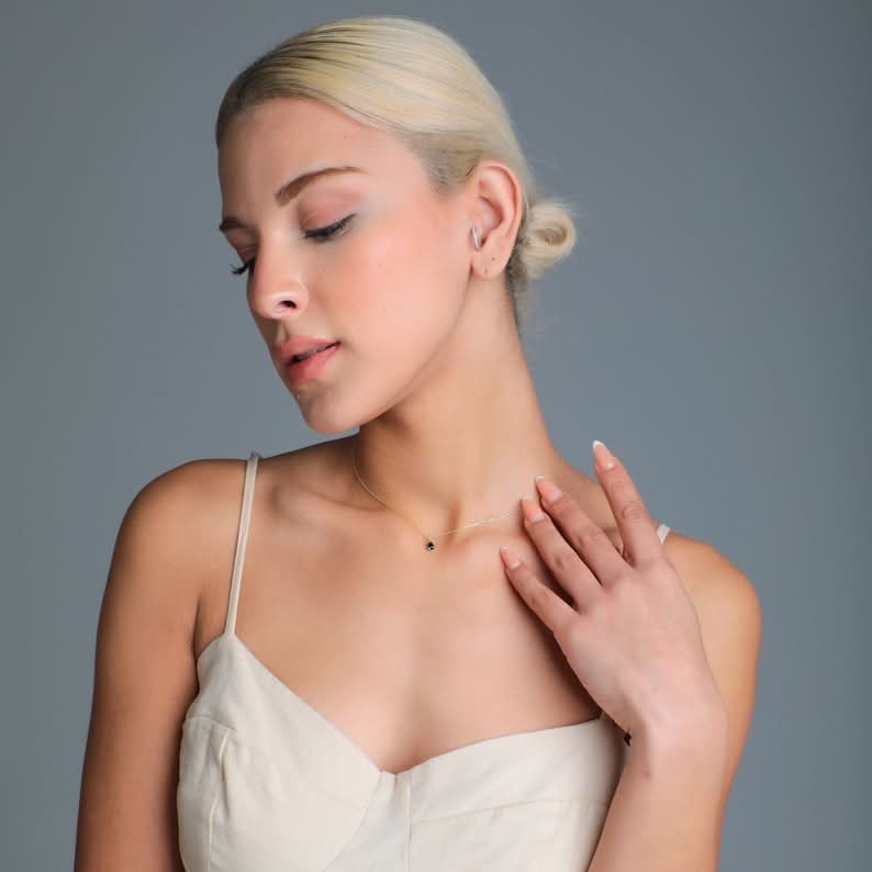 Obsidian Halskette - 14K Goldlegierung