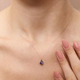 Amethyst Halskette mit 14K Gold Kette