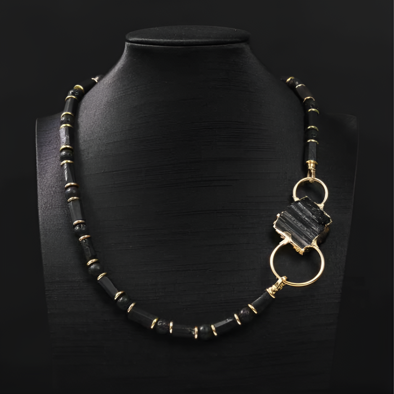 Turmalin Naturstein Set - Halskette & Armband
